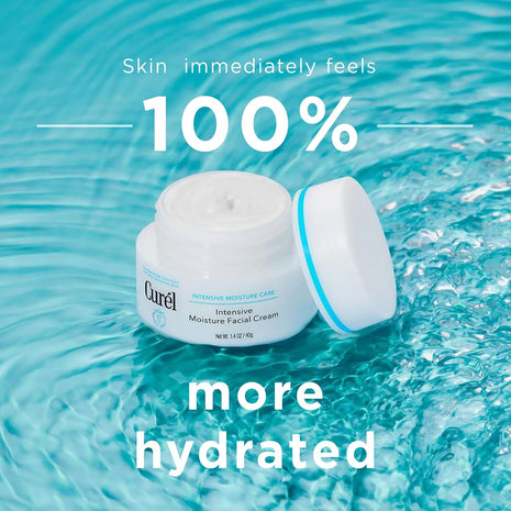 Curel Japanese Skin Care Intensive Face Moisturizer Cream, Hydrating Face Lotion for Dry to Very Dry Sensitive Skin, Anti-Aging, Fragrance-Free, Anti-Wrinkle Japanese Skin Care, 1.4 Oz