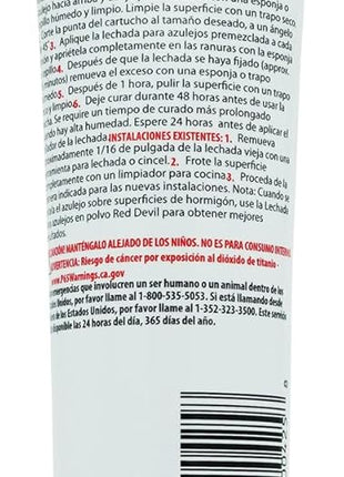 Red Devil 0425 Pre-Mixed Tile Grout - Professional Quality, Excellent Adhesion, Ideal for Wall & Floor Use - 5.5 oz, White, Made in USA