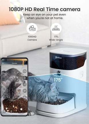 Automatic Cat Feeder with Camera,3.5L Programmable Pet Food Dispenser,1080P HD Night Vision,2-Way Audio & 60s Voice Recorder, Timed Portion Control Auto Feeder for Indoor Cats & Small Dogs