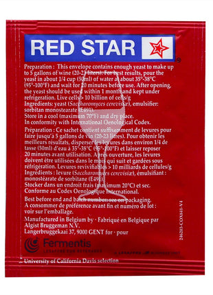 Wine Yeast Red Star Premier Classique Formerly Montrachet For Wine Making x10