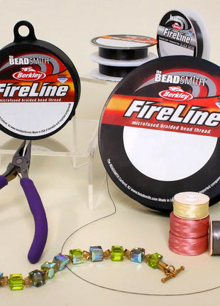 The Beadsmith Fireline by Berkley – Micro-Fused Braided Thread – 6lb. Test, 006 inch/.15mm Diameter, 50 Yard Spool, Crystal Color – Super Strong Stringing Material for Jewelry Making and Bead Weaving