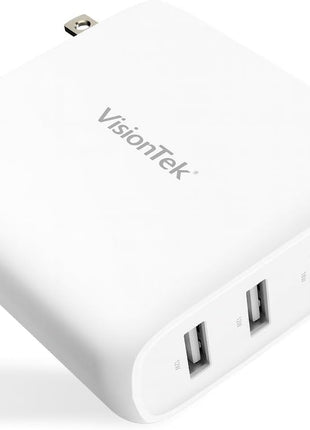 VisionTek 100W 4-Port USB-C Wall Charger, GaN Fast Charge, Foldable Plug | USB-C/USB-A PD Safe Fast Charging, GaN, Compact & Foldable Design, Travel Adapter, Universal Power Laptops, Tablets, Phones
