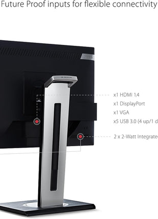 ViewSonic VG2248 22 Inch IPS 1080p Ergonomic Monitor with HDMI DisplayPort USB and 40 Degree Tilt for Home and Office