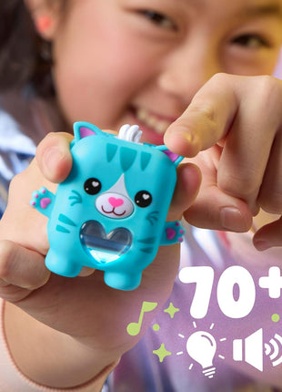 Nano-MALS Pawtricia The Blue Kitty, Electronic Pet Cat, 70+ Responses, Easter Basket Stuffers, Interactive Fidget Toys for Girls & Boys Ages 5+