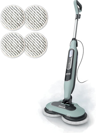 Shark Steam & Scrub Steam Mop, All-in-One Hard Floor Cleaner, Grey, S8001 | LED Headlights, 4 Dirt Grip Soft Scrub Pads Included, XL Water Tank, Swivel Steering