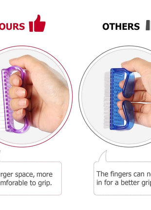 Larbois Handle Grip Nail Brush, Nail Brushes Hand Fingernail Brush Cleaner Scrubbing Kit Pedicure for Toes and Nails Men Women (4 Pack)