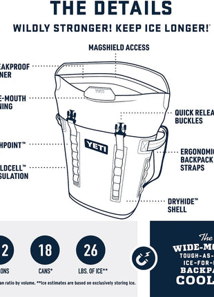 YETI Hopper M20 Backpack Soft Sided Cooler with MagShield Access, Wild Vine Red