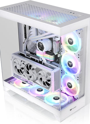 CTE E550 TG Snow Mid Tower ATX Case; 3 Tempered Glass Panels; Hidden-Connector Motherboard Support; Three-Way VGA Installations; Dual Chamber Design; CA-1Z8-00M6WN-00; 3 Year Warranty