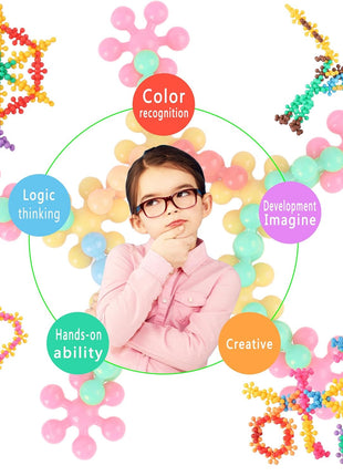TOMYOU 200 Pieces Building Blocks Kids STEM Toys Educational Discs Sets Interlocking Solid Plastic for Preschool Boys and Girls Aged 3+, Safe Material Creativity