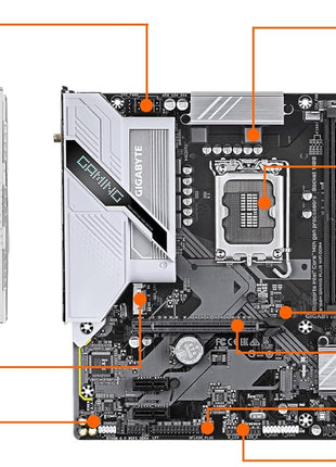 GIGABYTE B760M Gaming Plus WiFi DDR4 LGA 1700 Intel B760 M-ATX Motherboard, 2* M.2, PCIe 4.0, Front USB 3.2 Gen 1 Type-C, 6 GbE LAN, Q-Flash Plus, EZ-Latch