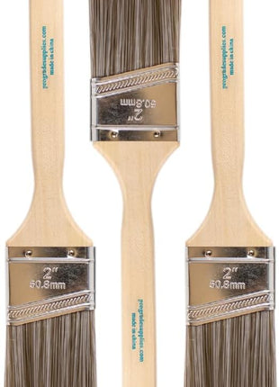Pro Grade Paint Brushes, 2 Inch Angled Paint Brush, Trim & Walls, 3 Pack | Cutting-in & detail work | Furniture, cabinets & doors | Interior & exterior | Latex & oil-based | Medium stiff bristles