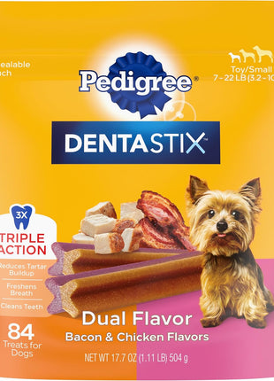 Pedigree Dentastix Dental Chews for Dogs, Small and Toy Breed Dog Treats, Fresh Flavor, 1.54 lb. Bag (102 Treats Total)