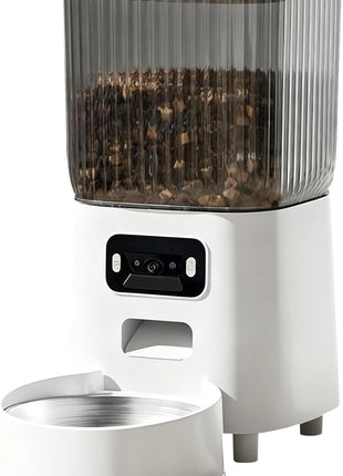 5L Smart Pet Feeder with HD Camera, WiFi Automatic Food Dispenser, Dual Stainless Steel Bowls, App Control, Voice Recorder, Motion Detection for Small and Medium Pets