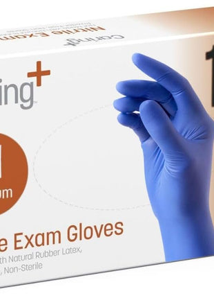 Caring Nitrile Exam Gloves (100ct), Powder Free and Not Made with Natural Rubber Latex, Gloves for Medical Use, Cleaning, Food Prep and More, Medium