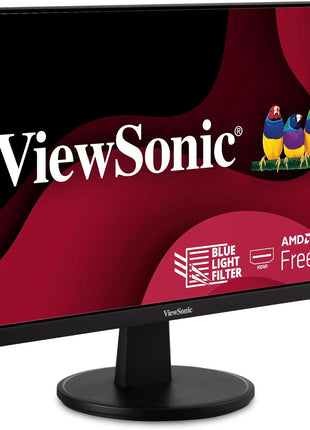 ViewSonic VA2447-MH 24 Inch Full HD 1080p Monitor with 100Hz, FreeSync, Ultra-Thin Bezel, Eye Care, HDMI, VGA Inputs for Home and Office