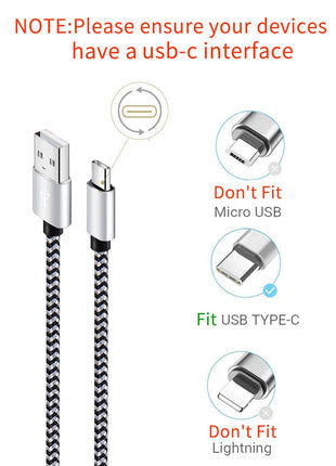USB C Cable 6ft 5Pack, 3A Fast Charging Nylon Braided Type C Cord | Tpc001 USB C Charger Cable with Durable Braided Design, Compatible with Samsung Galaxy S10e S10 S9 S8 Plus Note 9 A80 A50 A20