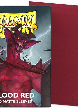 Dragon Shield | Standard Size Card Matte Sleeves | 100 CT - Smooth & Tough Premium TCG Sleeves | Compatible with Pokemon, Flesh & Blood, One Piece & Magic The Gathering | Blood Red - Matte