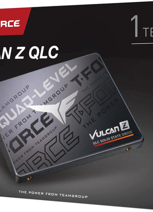 TEAMGROUP T-Force Vulcan Z 1TB SLC Cache 3D NAND QLC 2.5 Inch SATA III Internal Solid State Drive SSD (R/W Speed up to 550/470 MB/s) T253TY001T0C101