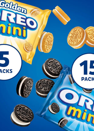 Oreo Mini Mix Sandwich Cookies Variety Pack, 20 Snack Packs | Individually Wrapped, Always made with Real Cocoa, Certified Kosher