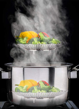 Vegetable Steamer Basket, Premium Stainless Steel Veggie Steamer Basket   Folding Expandable Steamers to Fits Various Size Pot Small by SAYFINE (5.5 inch to 9.2 inch)