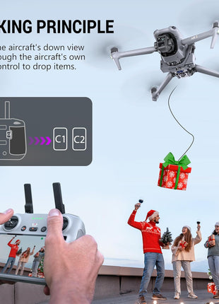 Tomat Air 3S Airdrop System Transport Delivery Release, Drop Device Drone Thrower Airdrop Dropping System for DJI Air 3S/ Air 3Accessories