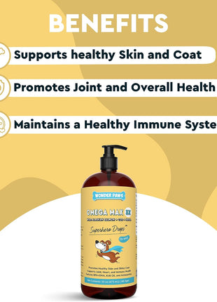 Omega Max Fish Oil Plus Daily Multivitamin Chews - for Dog Joint Health, Skin Moisture, Immune System Support & Daily Wellness - Omega Max 16 Ounces - Multivitamin 60 Chews