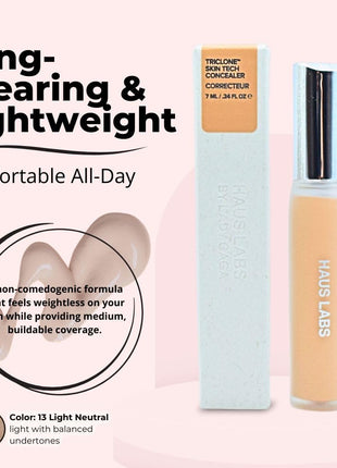 HAUS LABS BY LADY GAGA Triclone Skin Tech Hydrating + De-puffing Concealer with Fermented Arnica 13 Light Neutral