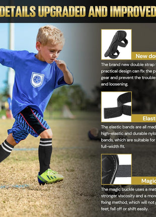Soccer Shin Guards for Youth Kids Toddler, Protective Soccer Shin Pads & Sleeves Equipment - Football Gear for 3 5 4-6 7-9 10-12 Years Old Children Teens Boys Girls