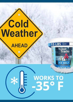Ice Melt, Pet Safe Ice Melt, 15 LBS Premium Snow Melter, Pure Magnesium Chloride, Safer for Pets, Concrete, Effective to -35 F, 15 lb
