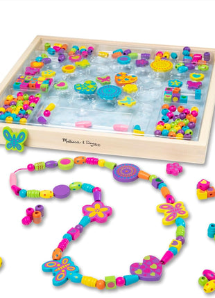 Melissa & Doug Created by Me! Bead Bouquet Deluxe Wooden Bead Set with 220+ Beads for Jewelry-Making Kits for Kids 4+ - FSC Certified