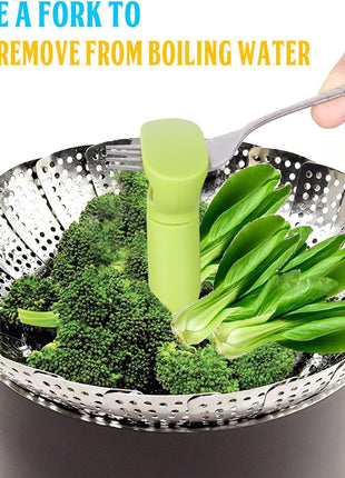 Consevisen Vegetable Steamer Basket for Cooking Food, Stainless Steel Veggie Steam Basket for Pot, Folding Expandable Steaming Insert with Extendable Handle Fits Various Size Pot, 5.1 inch to 9 inch