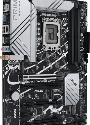 ASUS Z790 GAMING WIFI7 (LGA 1700) ATX motherboard with PCIe 5.0, three M.2 slots, 14+1 DrMOS, DDR5, Realtek 1Gb LAN, HDMI TM, USB 3.2 Gen 2x2 Type-C, front USB 3.2 Gen 1 Type-C, Thunderbolt, Aura Sync