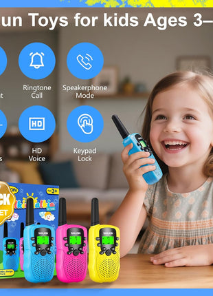 Walkie Talkies for Kids Games Outdoor Toys for 3-12 Year Old Boys Girls, 3 Miles Long Range Walkie Talkie to Camping Hiking, 4 Year Old Girl Birthday Gifts for 3 4 5 6 7 8 9 Year Old Boy Girl Gift
