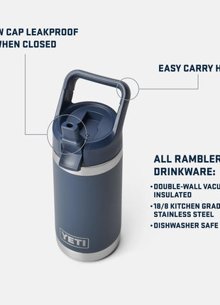 YETI Rambler Jr. 12 oz Kids Bottle, with Straw Cap