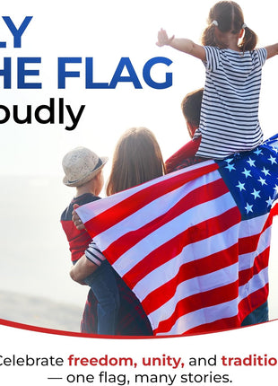 American Flag for Outside Heavy-Duty US Flag with Embroidered Stars Reinforced Material USA Flag Built for Outdoors Sewn Stripes UV Protection Brass Grommets (3x5 ft)