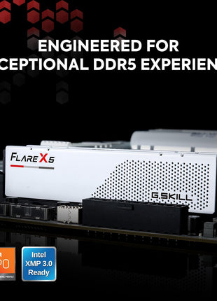 G.SKILL Flare X5 Series DDR5 RAM (AMD EXPO & Intel XMP 3.0) 64GB (2x32GB) 6000MT/s CL36-36-36-96 1.35V Desktop Computer Memory U-DIMM - Matte White (F5-6000J3636F32GX2-FX5W)