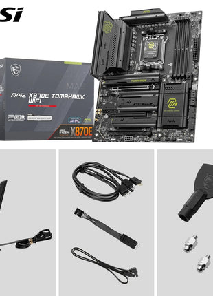 MSI MAG X870E Tomahawk WiFi Motherboard, ATX - Supports AMD Ryzen 9000/8000 / 7000 Processors, AM5-80A SPS VRM, DDR5 Memory Boost 8400+ MT/s (OC), PCIe 5.0 x16, M.2 Gen5, Wi-Fi 7, 5G LAN