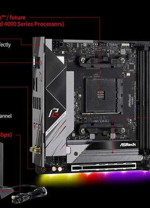ASRock B550 Phantom Gaming-ITX/AX Supports 3rd Gen AMD AM4 RyzenTM / Future AMD RyzenTM Processors Motherboard