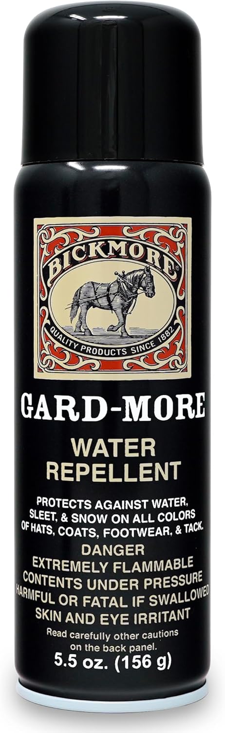 Bickmore Gard-More Water & Stain Repellent 5.5oz- Leather Protector and Suede Protector Waterproofing Spray Guard for Boots, Shoes, Clothing, Hats, Jackets & More
