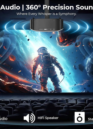 GooDee 4K Smart Projector with 5G WiFi and Bluetooth, Built-in Streaming Apps, Dolby Audio 400 inch Outdoor Movie Projector for Home Theater, Compatible with TV Stick, iOS, Android
