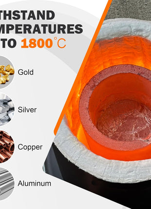 CANALHOUT 6Kg Graphite Crucible w/Pouring Spout for Melting Metal | Silicon Carbide Crucible, 1800°C(3272°F) High Temp, Melting Casting Refining Aluminum Gold Silver Brass Copper