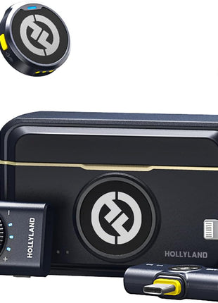 Hollyland Lark M2 Wireless Microphone for iPhone/Camera/Android/PC, 48kHz/24 bit High Fidelity Audio, 300m Range, Noise Cancelling, 40h Use, YouTube, Vlog, Streaming (2Tx  3Rx  Charging Case)