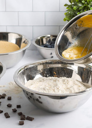 WHYSKO Meal Prep Stainless Steel Mixing Bowl (5 Piece Set) Home, Refrigerator, and Kitchen Food Storage Organizers | Ecofriendly, Heavy Duty, No Lids