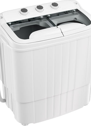 Pataku Portable Washing Machine, 17.6 Lbs Compact Mini Washer and Dryer Combo,Twin Tub Laundry Washer with Spin Cycle, Soaking Function Ideal for Apartment, Dorms, RVs Camping, Grey