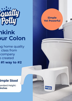 Squatty Potty Simple Curve Bathroom Toilet Stool 7" White | Squat Footrest Bathroom Stool for Improved Bowel Health and Natural Posture Lightweight with Sleek and Modern Design