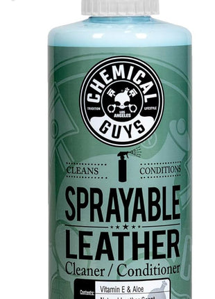 Chemical Guys Sprayable Leather Cleaner and Conditioner in One - Cleans, Conditions, and Protects Leather, Vinyl, Faux & More, Safe for Cars, Furniture & Apparel - 16 oz
