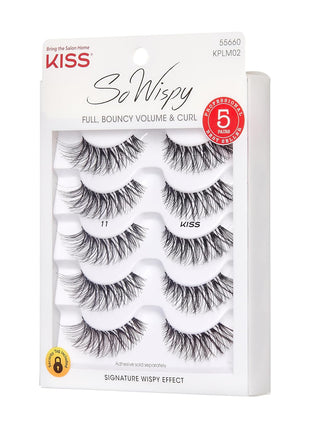 Kiss So Wispy, False Eyelashes, '', 12mm, Includes 5 Pairs Of Lashes, Easy to Apply, Reusable Lash Clusters