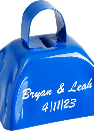 BLUE PANDA 12 Pack 3-inch Cowbells with Handle, Blue Hand Percussion Cow Bells Noise Makers for Sporting Events, Football Games and Celebrations - Cowbell Noise Maker