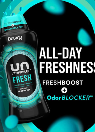 Downy Unstopables in Wash Scent Booster Beads, Fresh Scent, 24 oz, White, Laundry Beads for Odor Protection, Scent Booster Beads, Laundry Scent Boosters