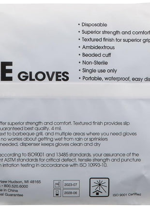 ForPro Professional Collection Disposable Nitrile Gloves, Chemical Resistant, Powder Free, Latex Free, Non Sterile, Food Safe, 4 Mil, Black, Large, 100 Count